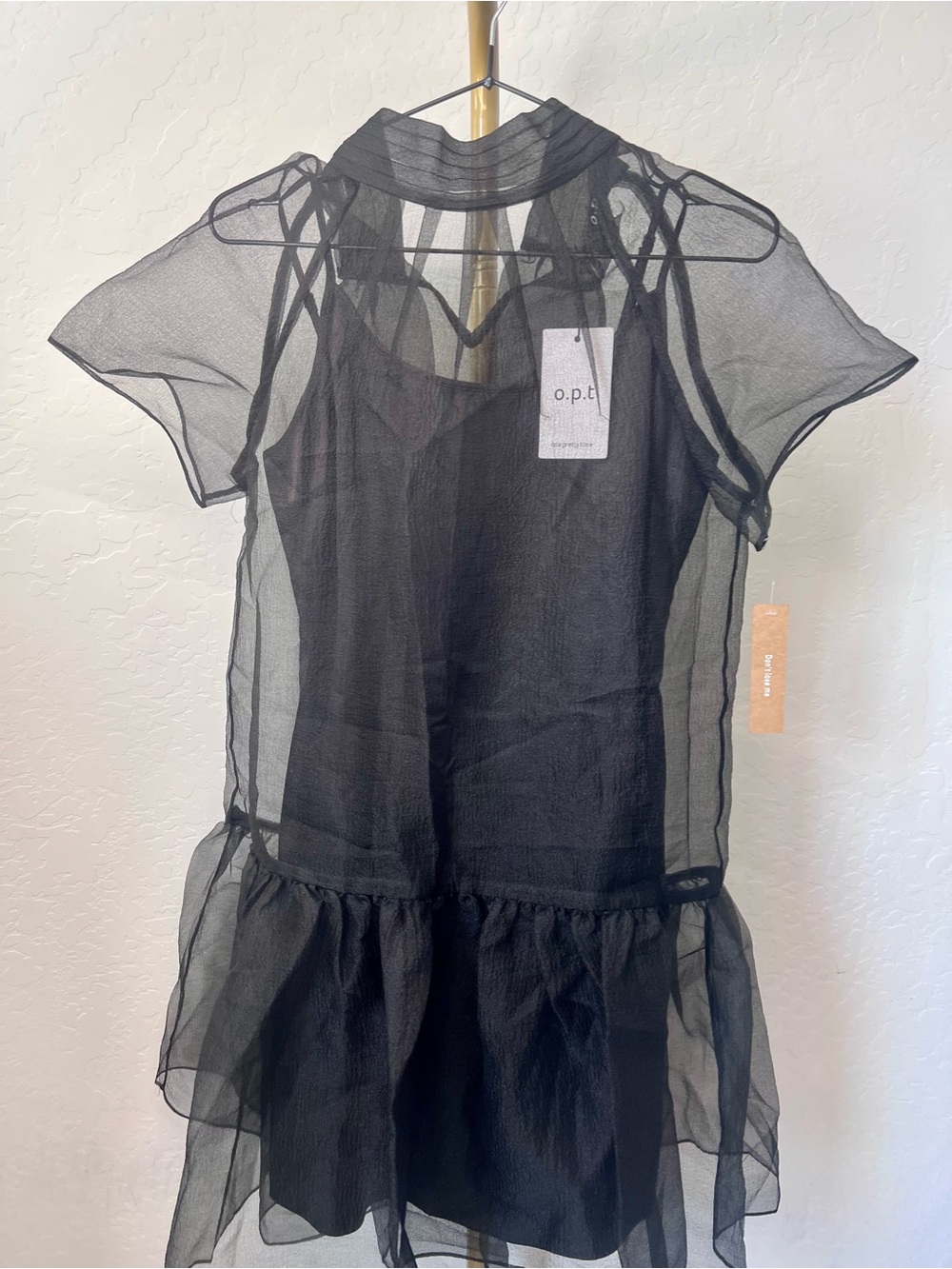 o.p.t JONI MINI Black Sheer Overlay Mini Dress - Picture 6 of 6